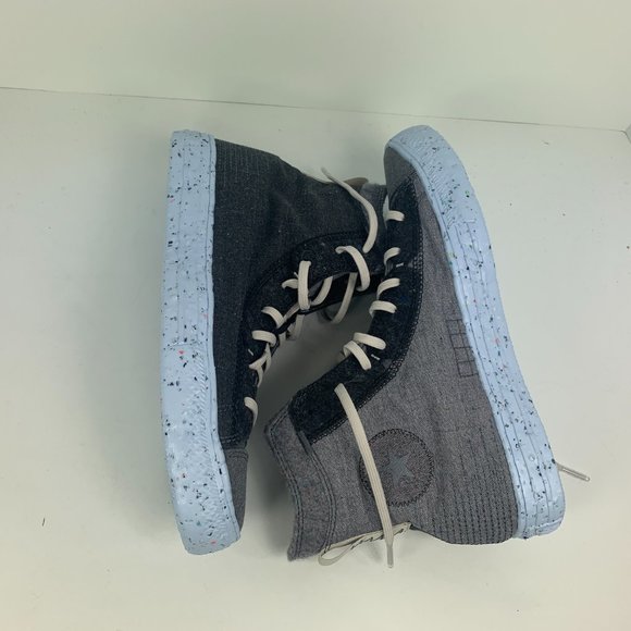 Converse Mens CTAS Crater Hi Canvas Renew 169418C Black/Dark Grey/Light Grey - Picture 10 of 11